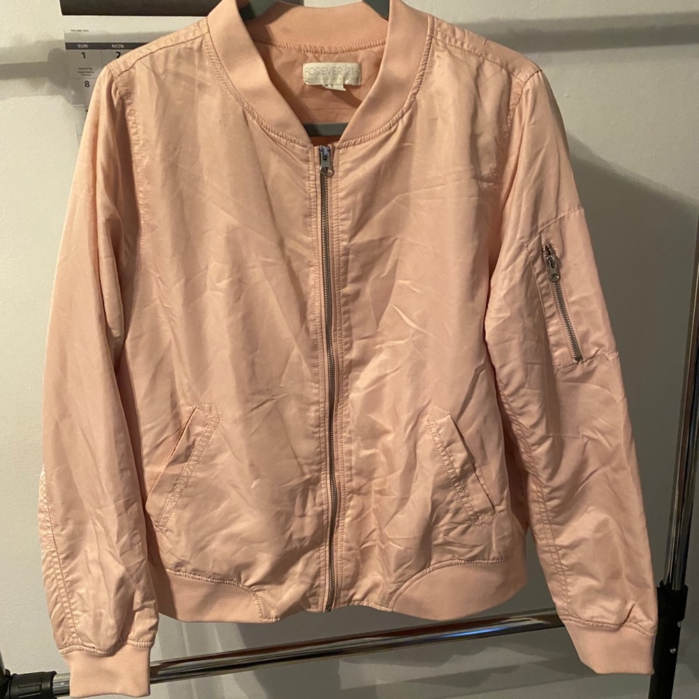 Plush Pink Bomber Jacket